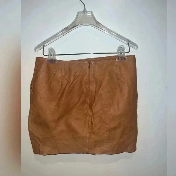 Red Valentino Brown Leather Skirt - Picture 2 of 5
